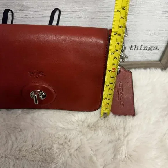 COACH Bleecker Penny Crossbody Bag Red Leather Turnlock NWT (Some Scuffing) - Picture 10 of 16